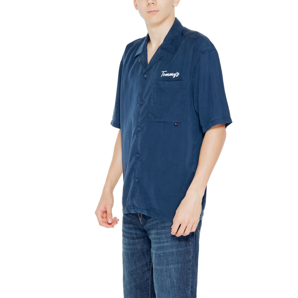 Camisa de lyocell azul