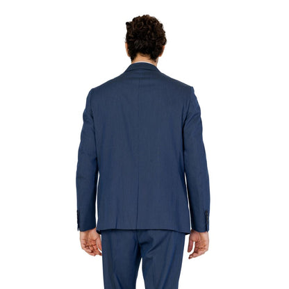 Traje de poliéster azul