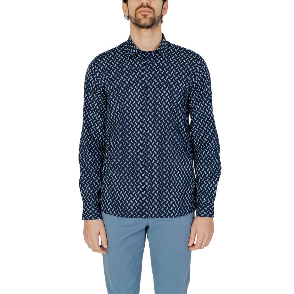 Camisa de viscosa azul