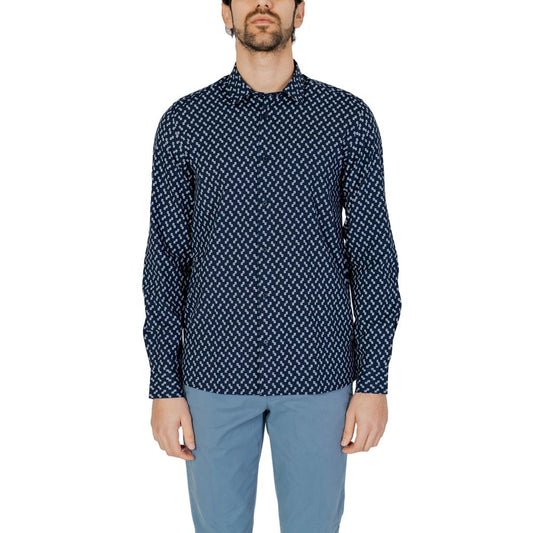 Camisa de viscosa azul