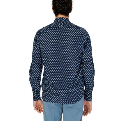 Camisa de viscosa azul