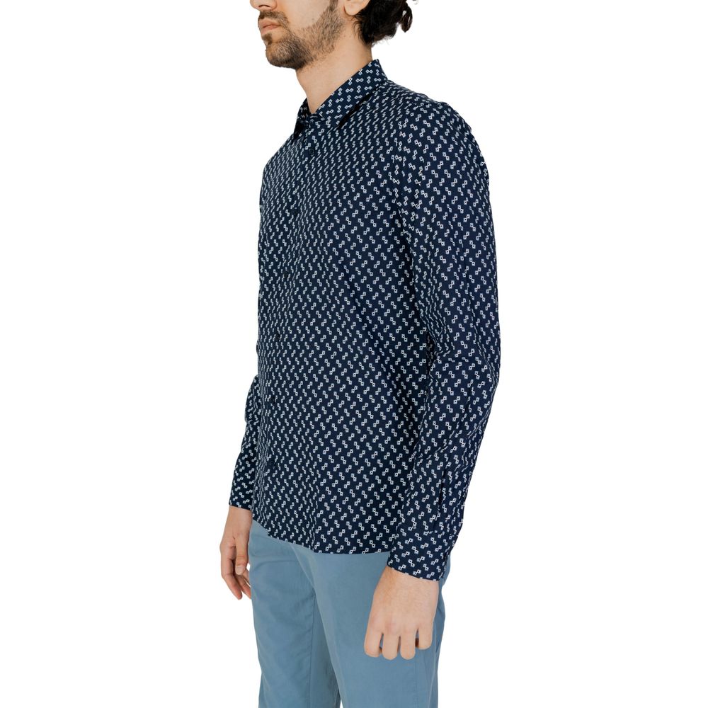 Camisa de viscosa azul