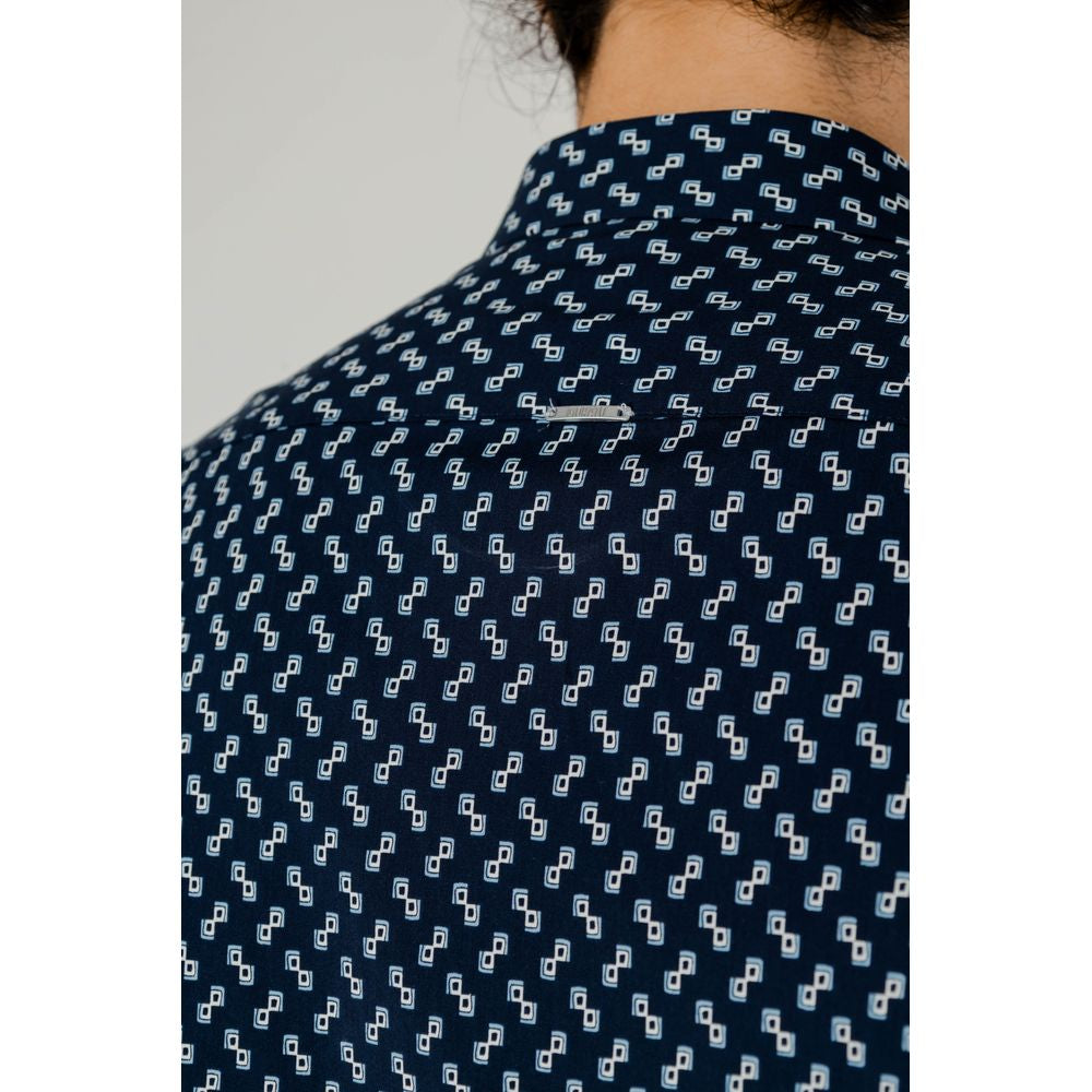 Camisa de viscosa azul