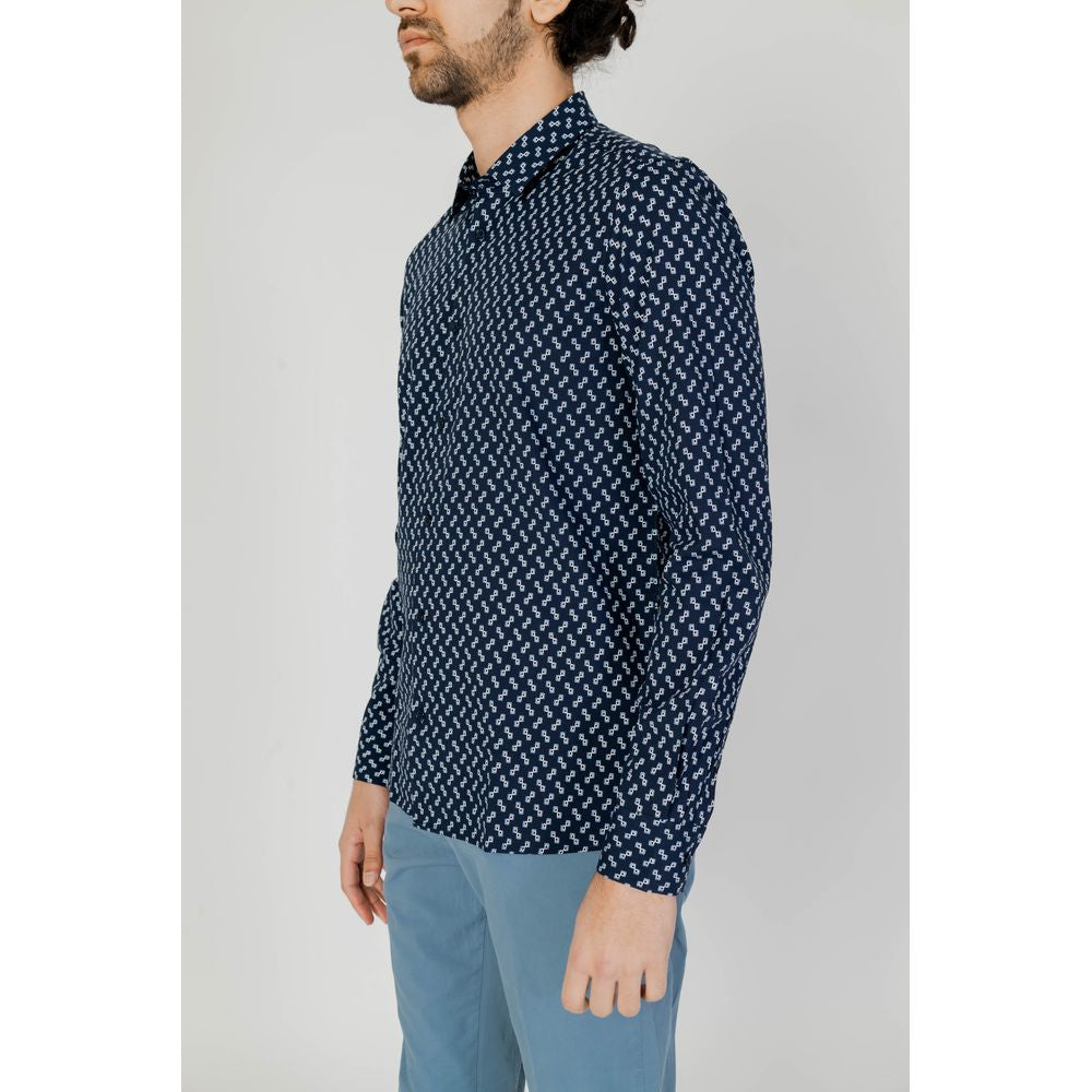 Camisa de viscosa azul