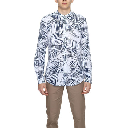 Camisa de algodón azul