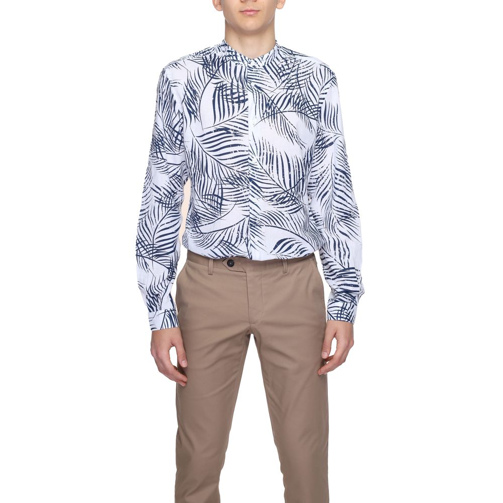 Camisa de algodón azul