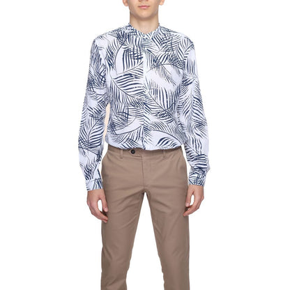 Camisa de algodón azul