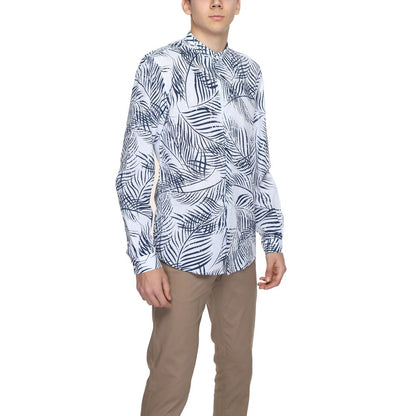 Camisa de algodón azul