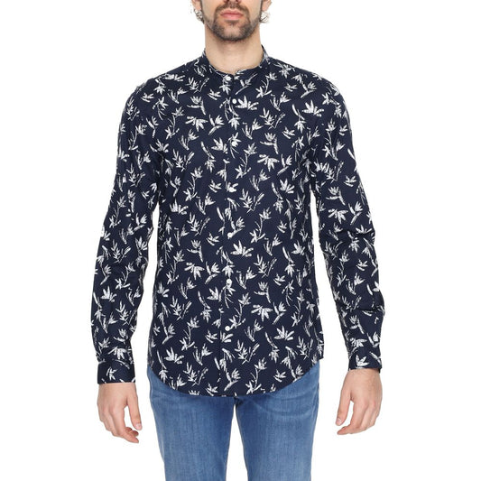 Camisa de algodón azul