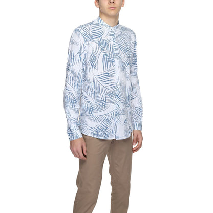 Camisa de algodón azul