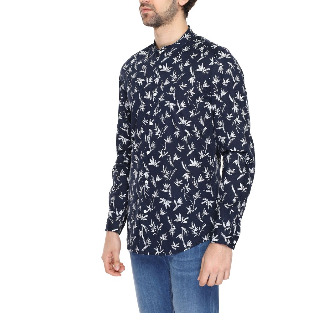 Camisa de algodón azul