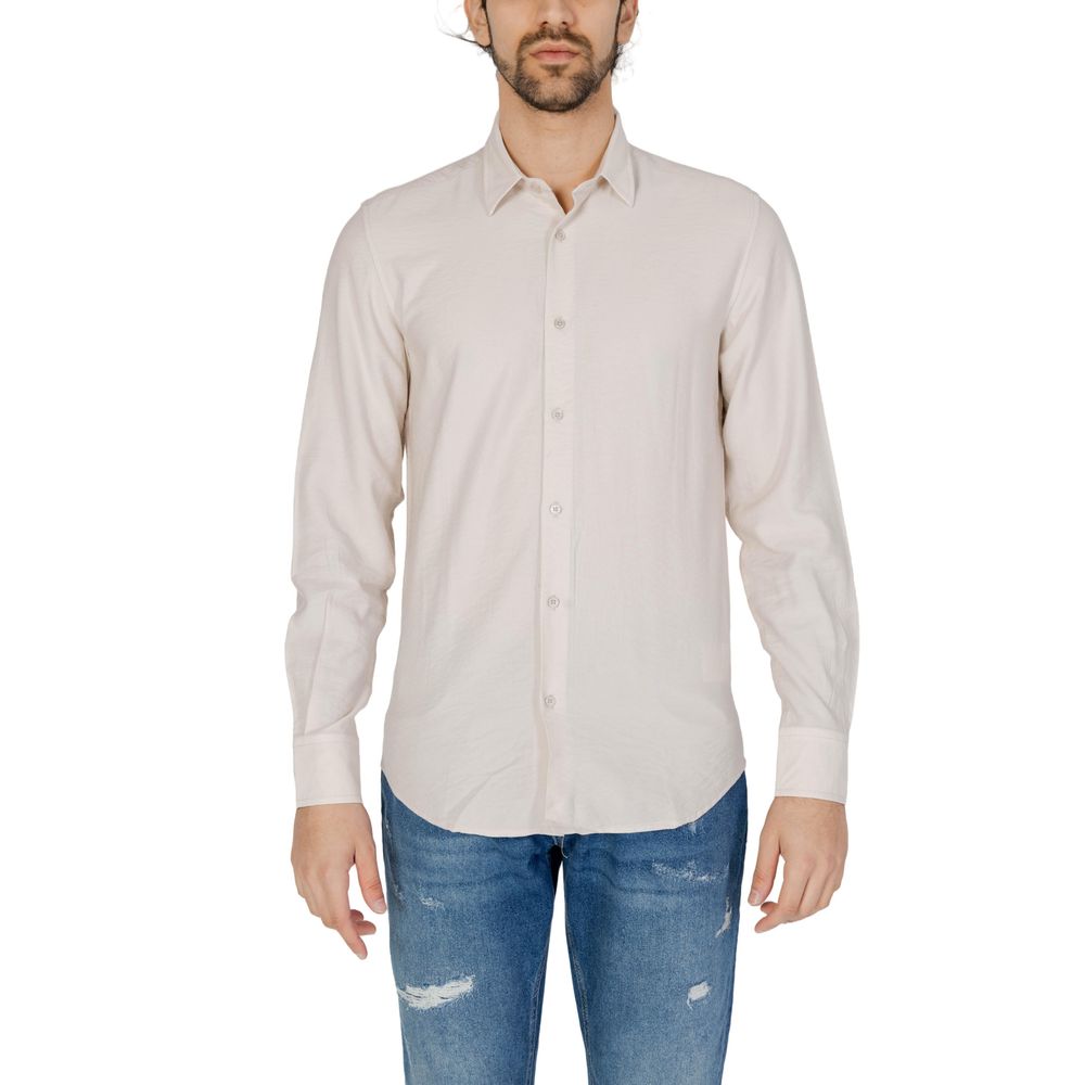 Camisa de viscosa beige