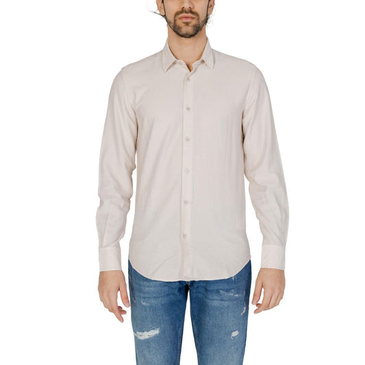 Camisa de viscosa beige