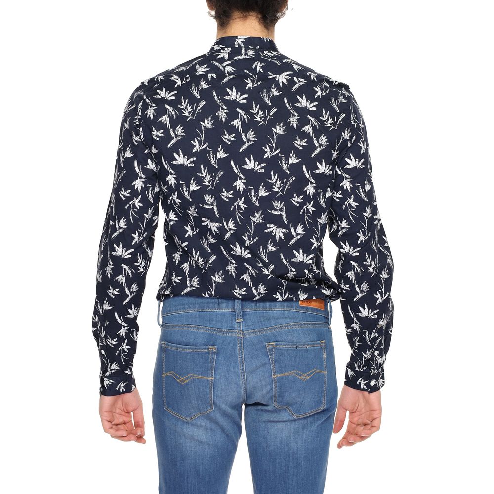 Camisa de algodón azul