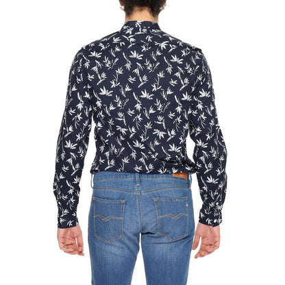 Camisa de algodón azul
