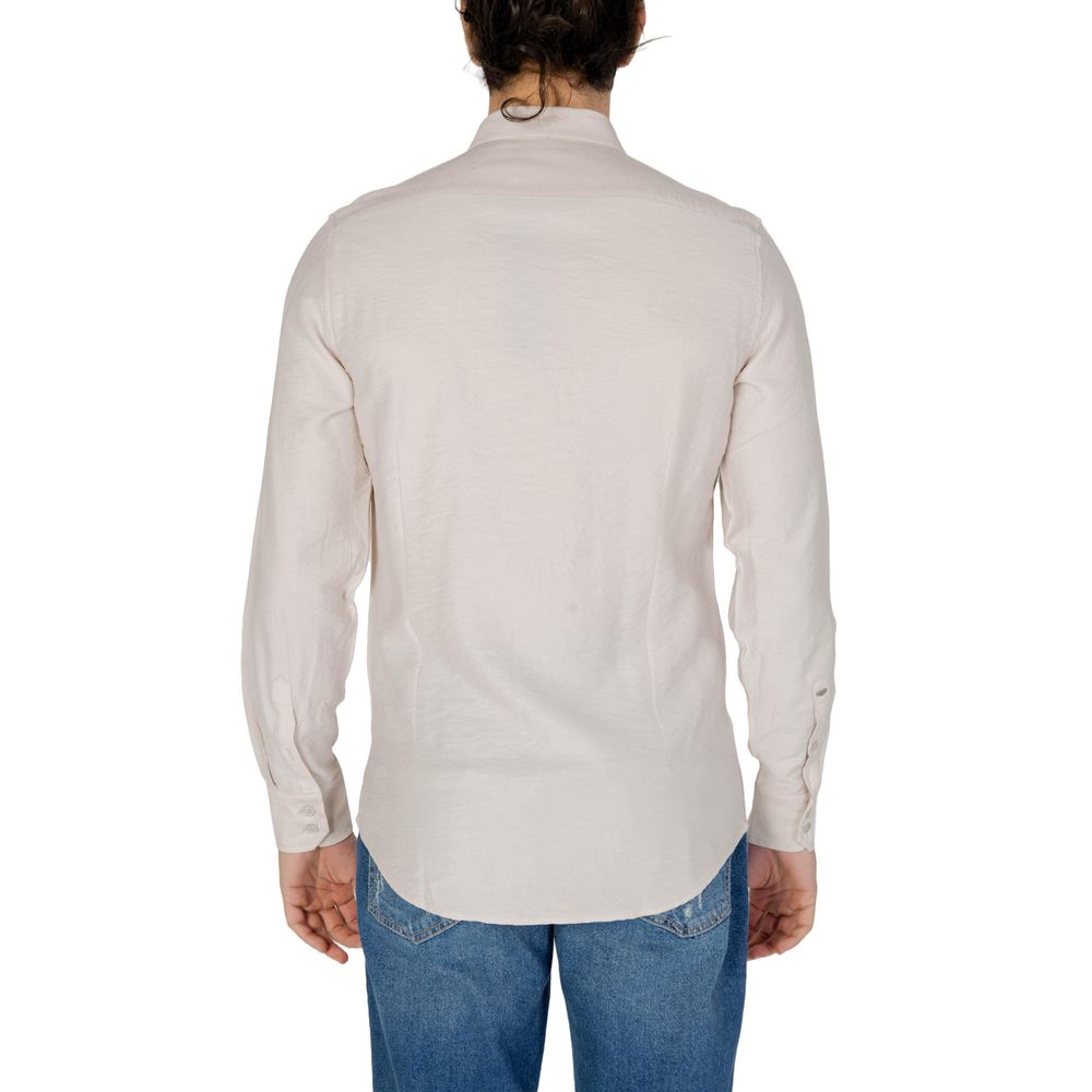 Camisa de viscosa beige