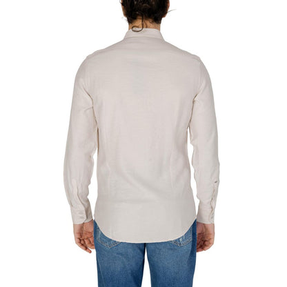 Camisa de viscosa beige