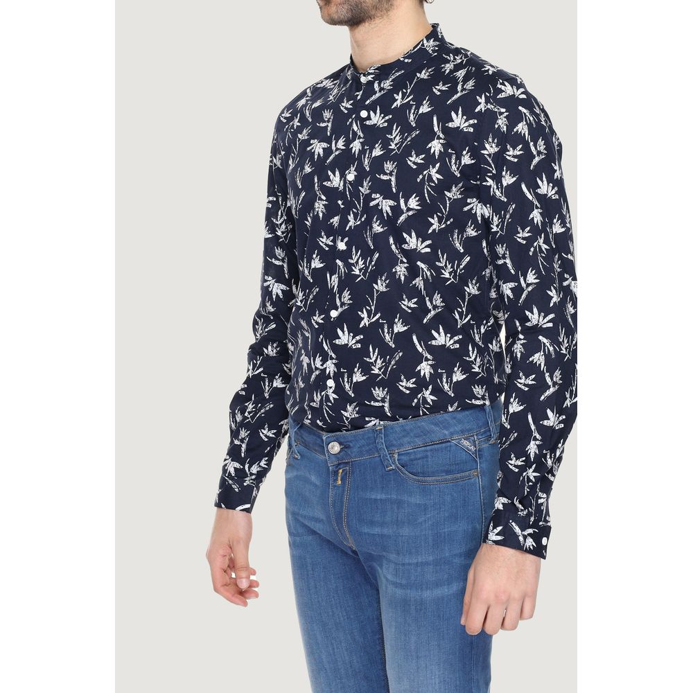 Camisa de algodón azul