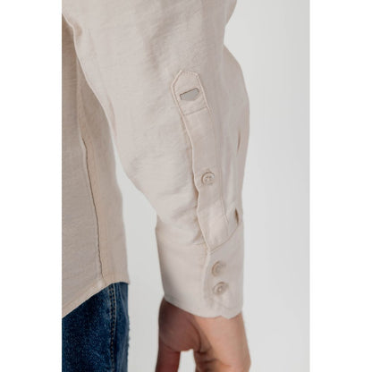 Camisa de viscosa beige