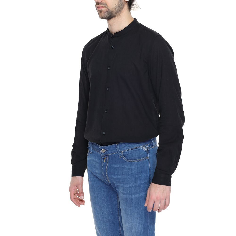 Camisa de algodón negra