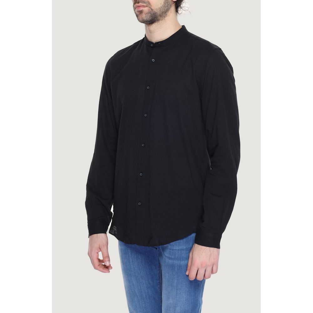 Camisa de algodón negra