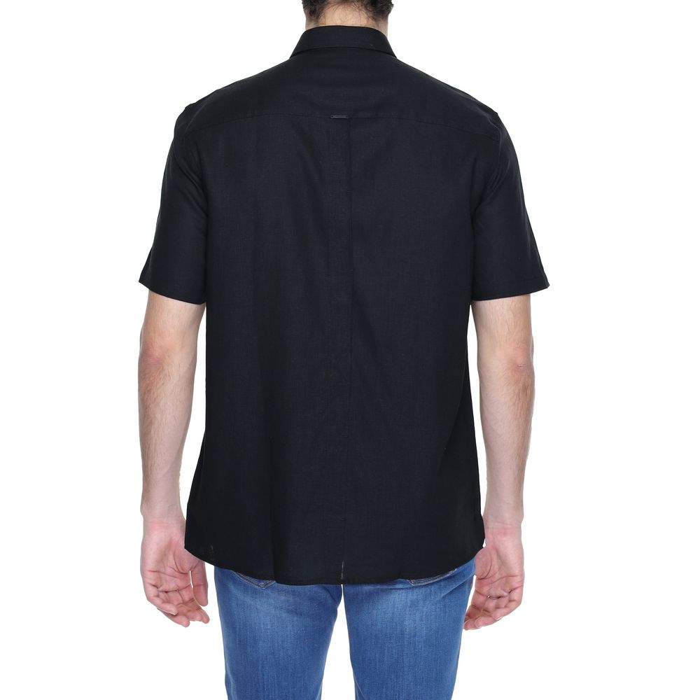 Camisa de lino negra