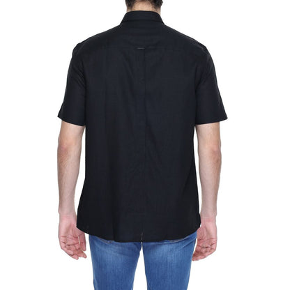 Camisa de lino negra