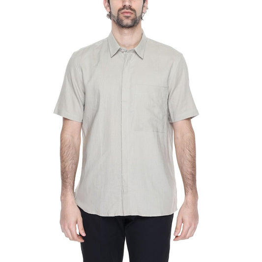 Camisa de lino beige
