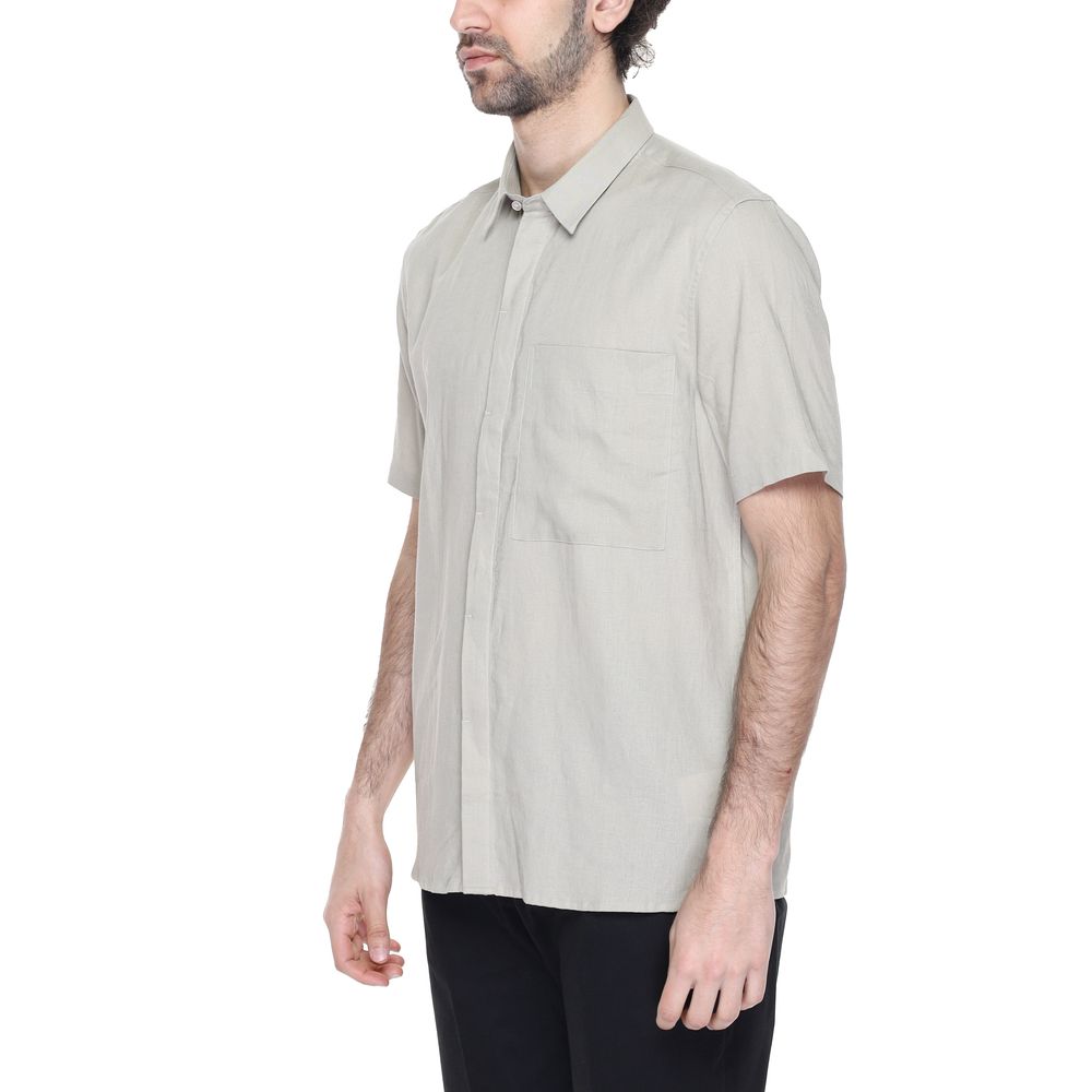 Camisa de lino beige