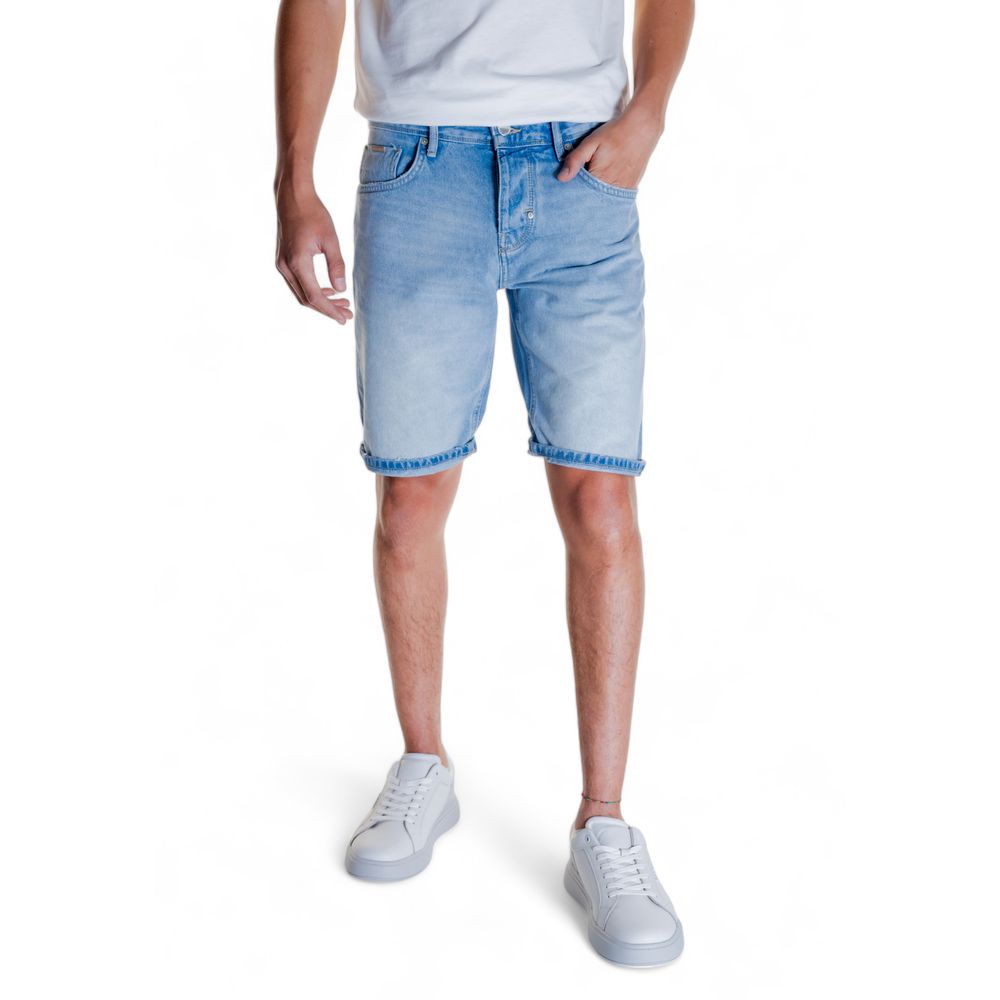 Light Blue Cotton Bermuda