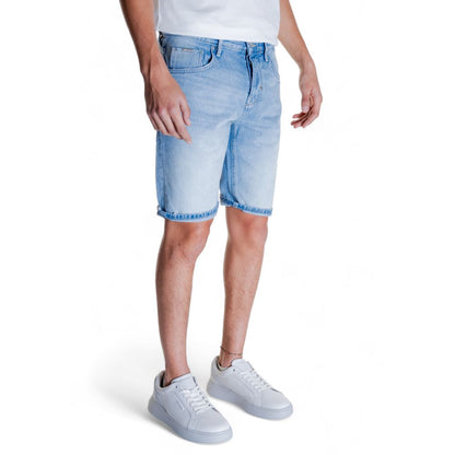 Light Blue Cotton Bermuda