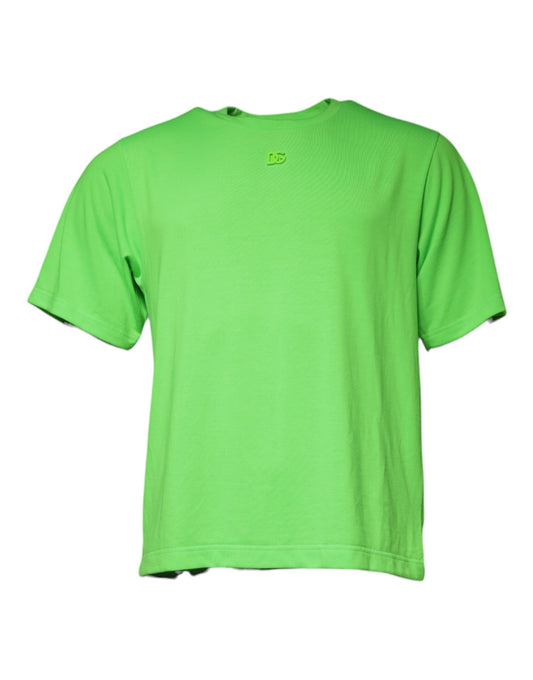 Camiseta de manga corta con cuello redondo y logotipo verde