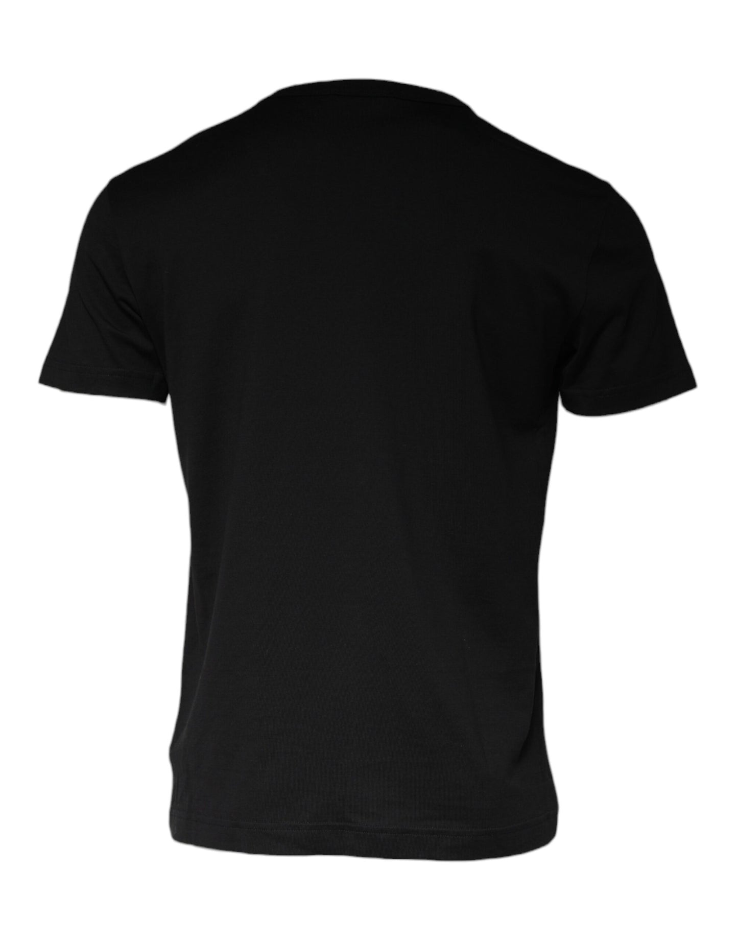 Camiseta negra de algodón con collar adornado