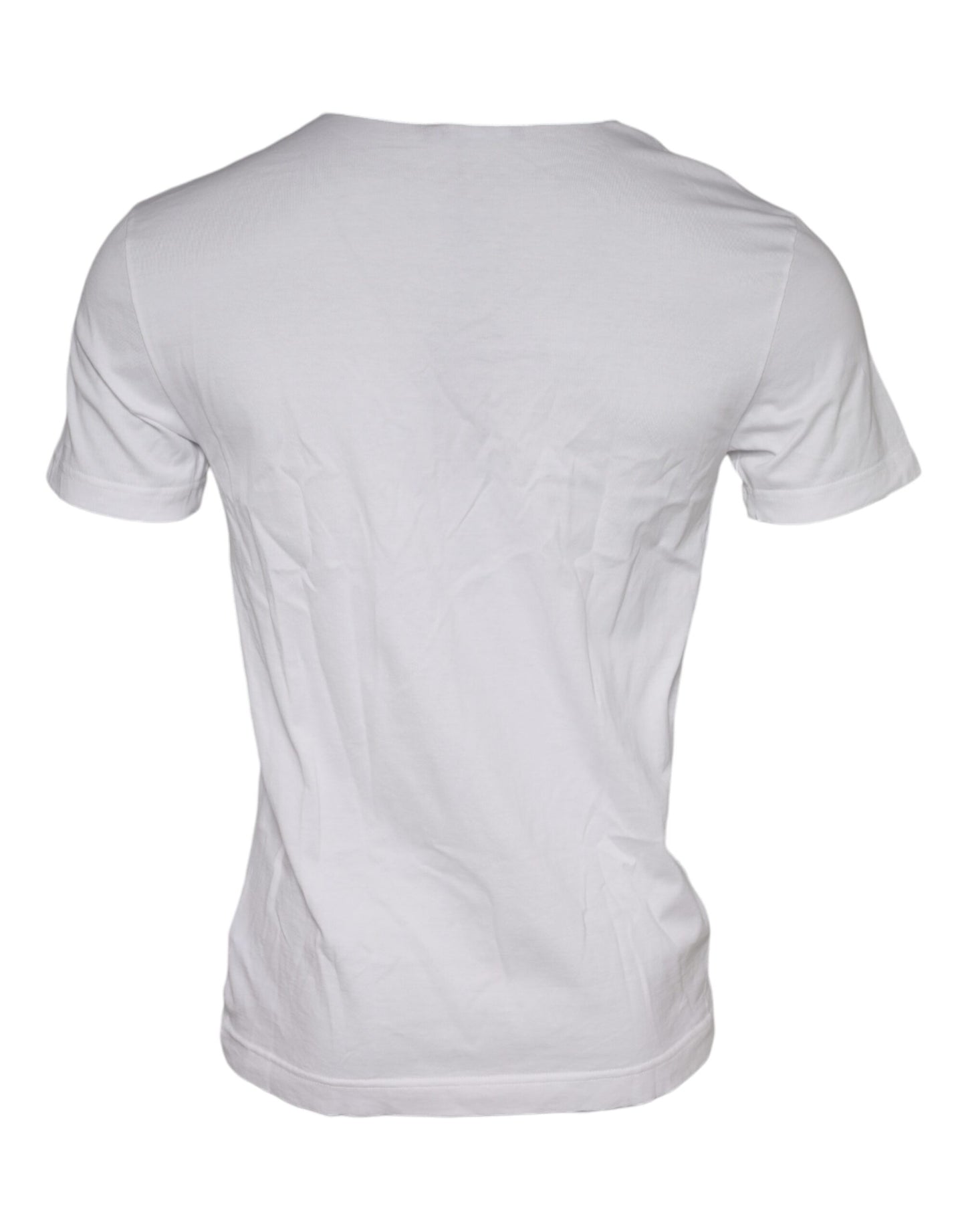 Camiseta blanca de algodón con cuello redondo y estampado gráfico