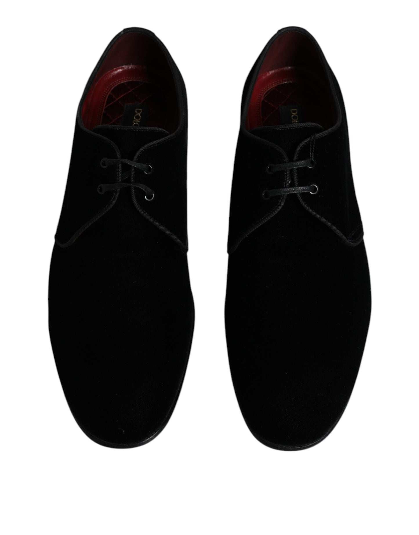 Zapatos Derby de piel de terciopelo negro con cordones