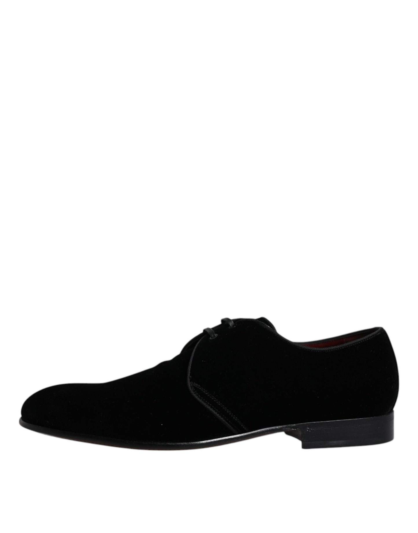 Zapatos Derby de piel de terciopelo negro con cordones