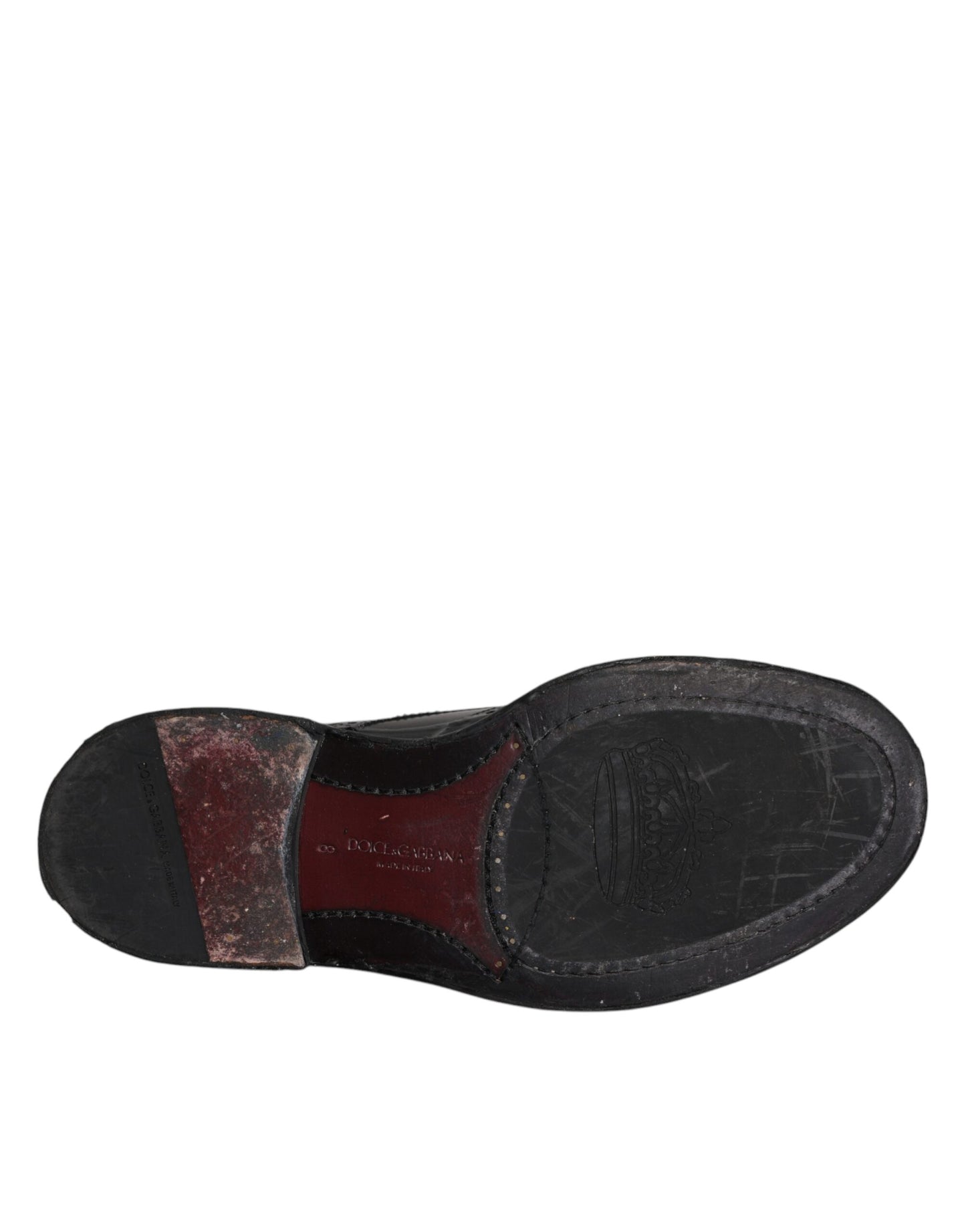 Zapatos formales Derby de cuero negro con punta de ala