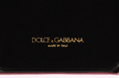 Elegante funda para teléfono de cuero rosa con corazones