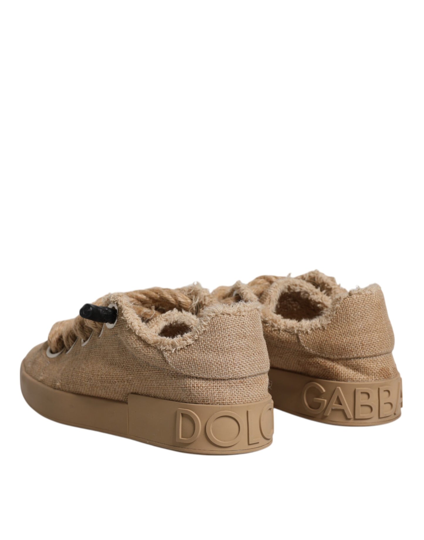 Zapatillas deportivas bajas de tela de yute marrón para hombre