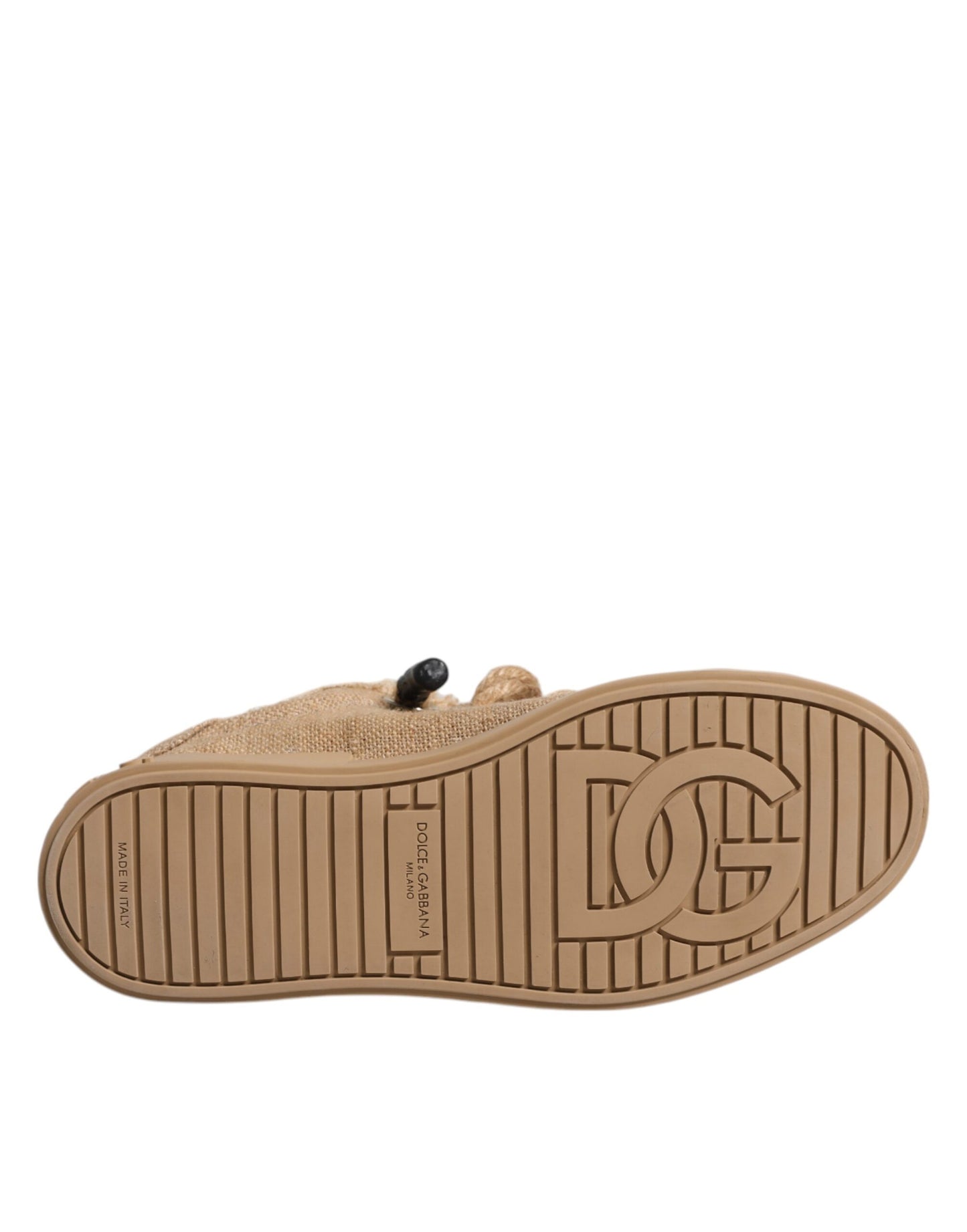 Zapatillas deportivas bajas de tela de yute marrón para hombre