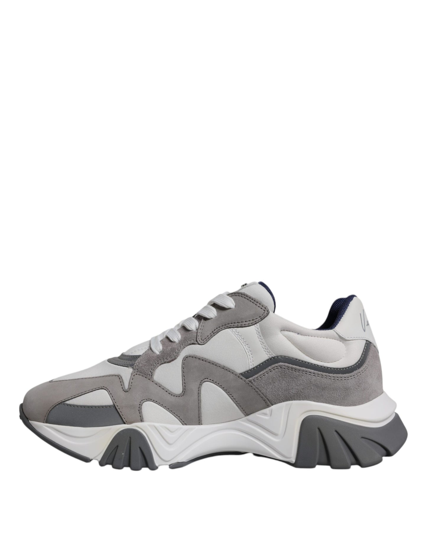 Zapatillas deportivas bajas y gruesas de neopreno de cuero gris Squalo