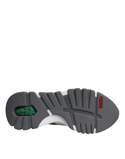 Zapatillas deportivas bajas y gruesas de neopreno de cuero gris Squalo