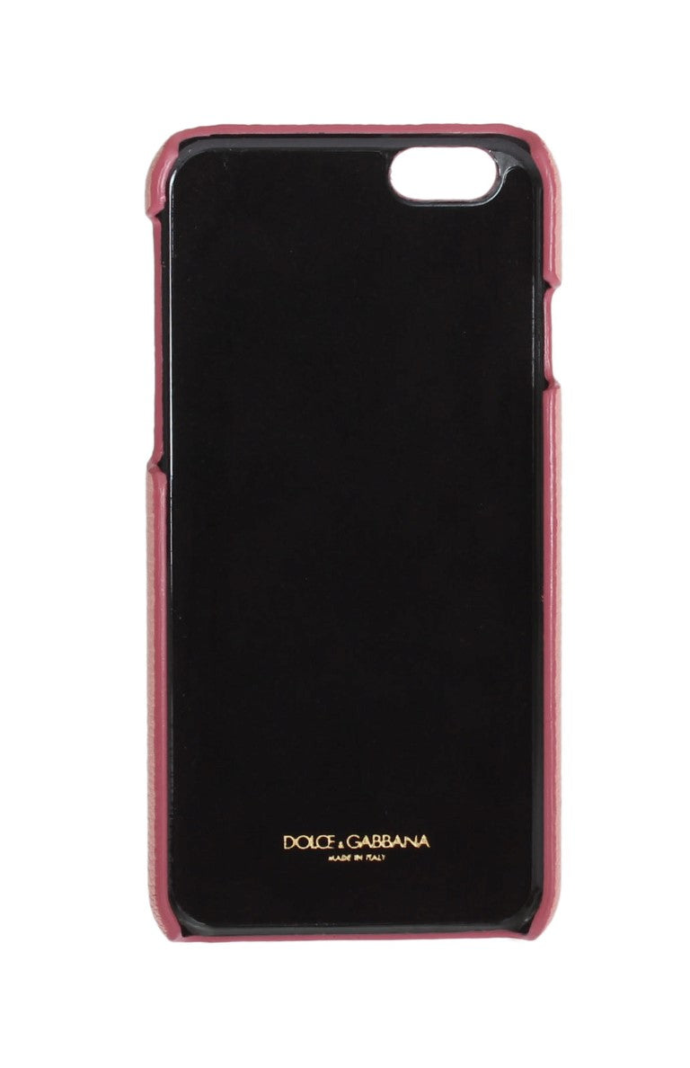 Funda elegante de cuero rosa con cristales para iPhone