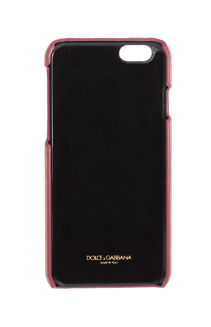 Funda elegante de cuero rosa con cristales para iPhone