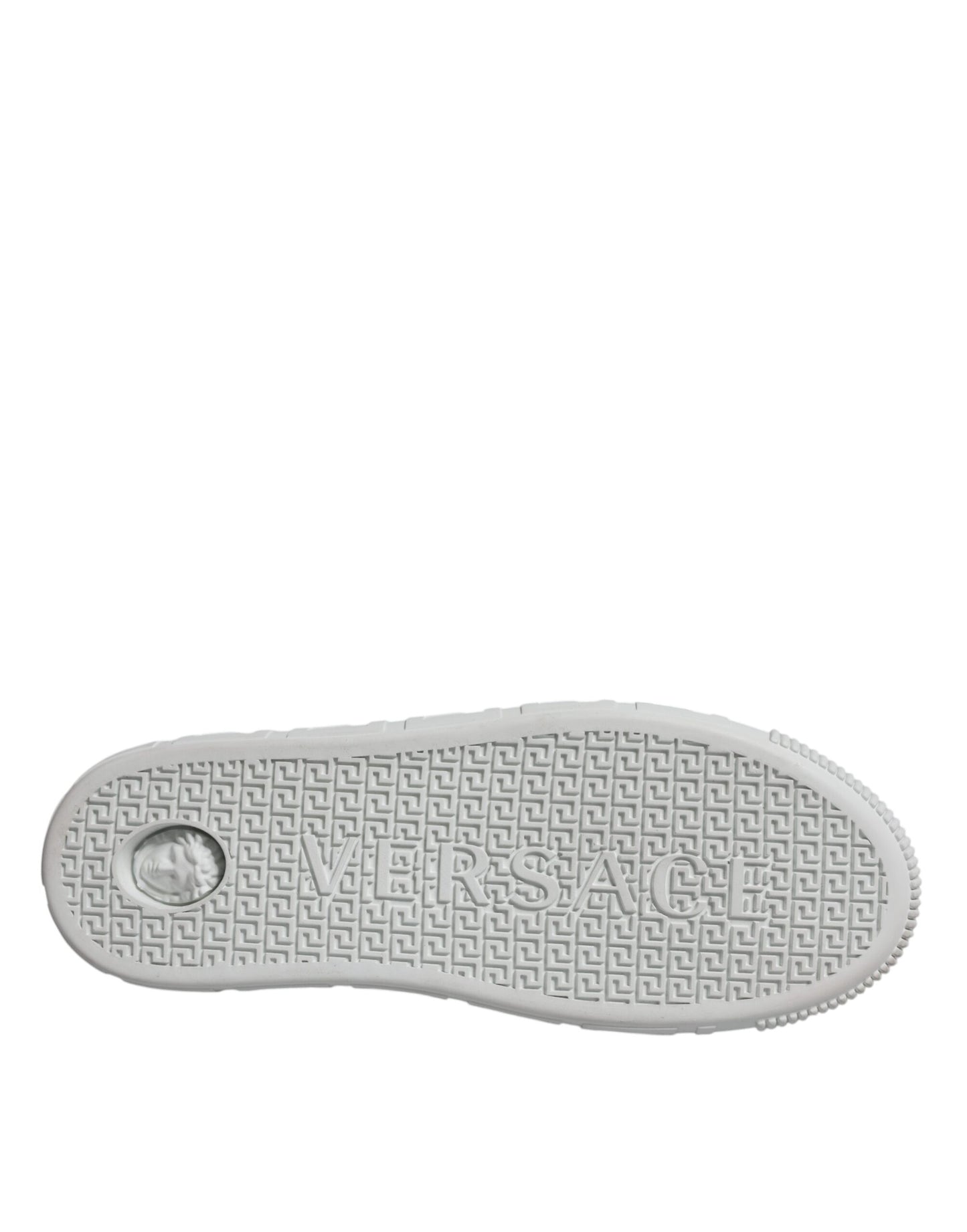 Zapatillas deportivas bajas con plataforma y estampado de Greca en blanco y rosa