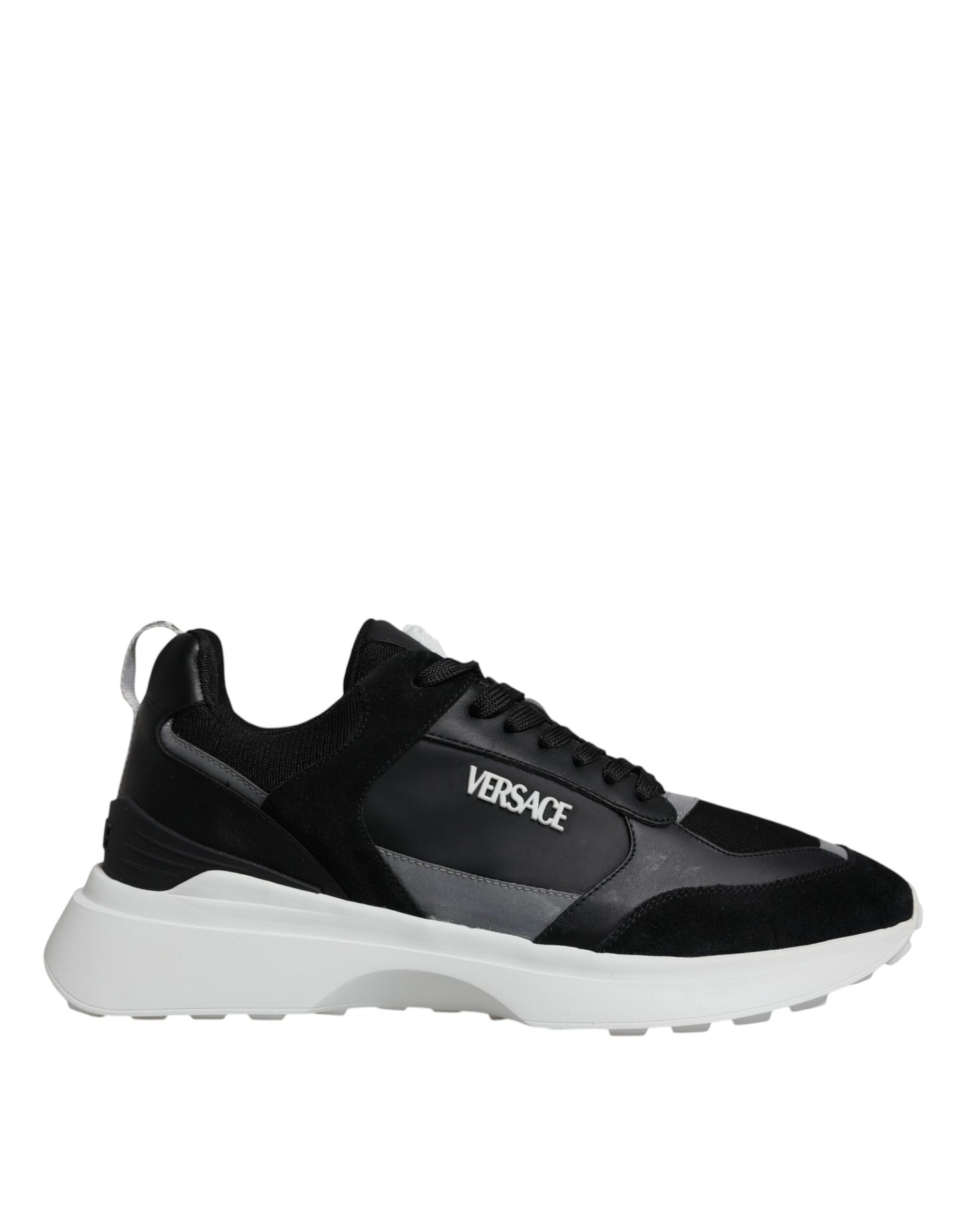 Zapatillas deportivas bajas Medusa de lona negra con tejido cuádruple