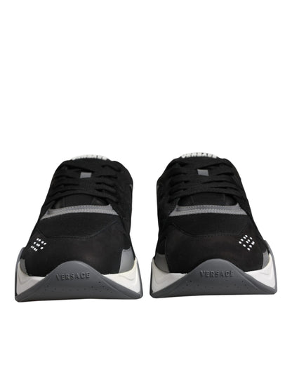 Zapatillas bajas gruesas de neopreno y cuero negro Squalo Shoes