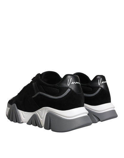 Zapatillas bajas gruesas de neopreno y cuero negro Squalo Shoes