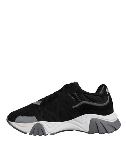 Zapatillas bajas gruesas de neopreno y cuero negro Squalo Shoes