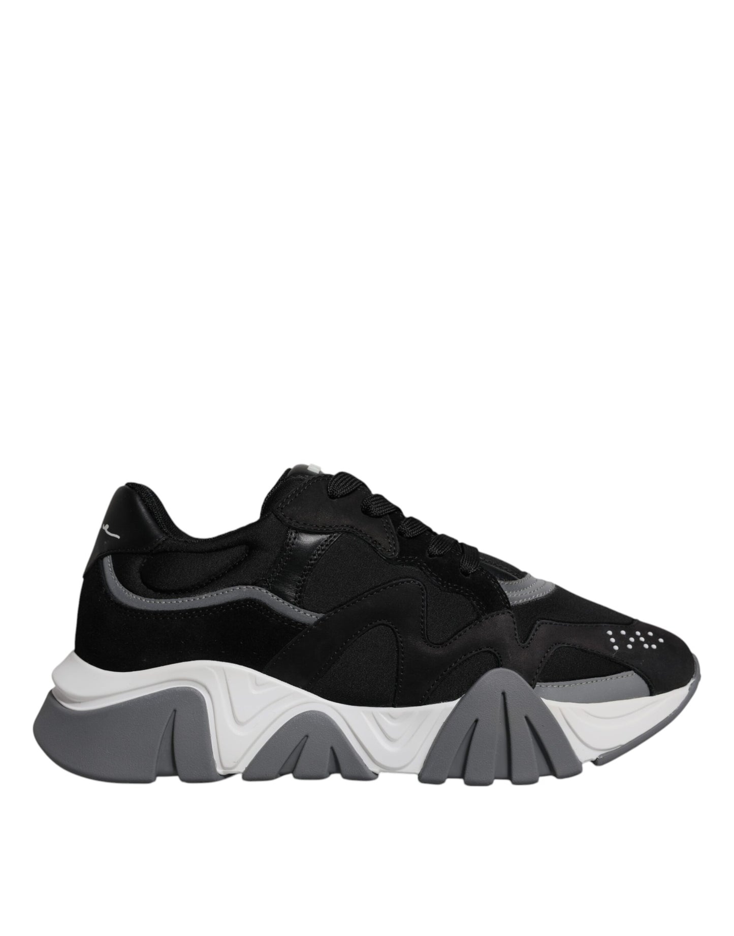 Zapatillas bajas gruesas de neopreno y cuero negro Squalo Shoes
